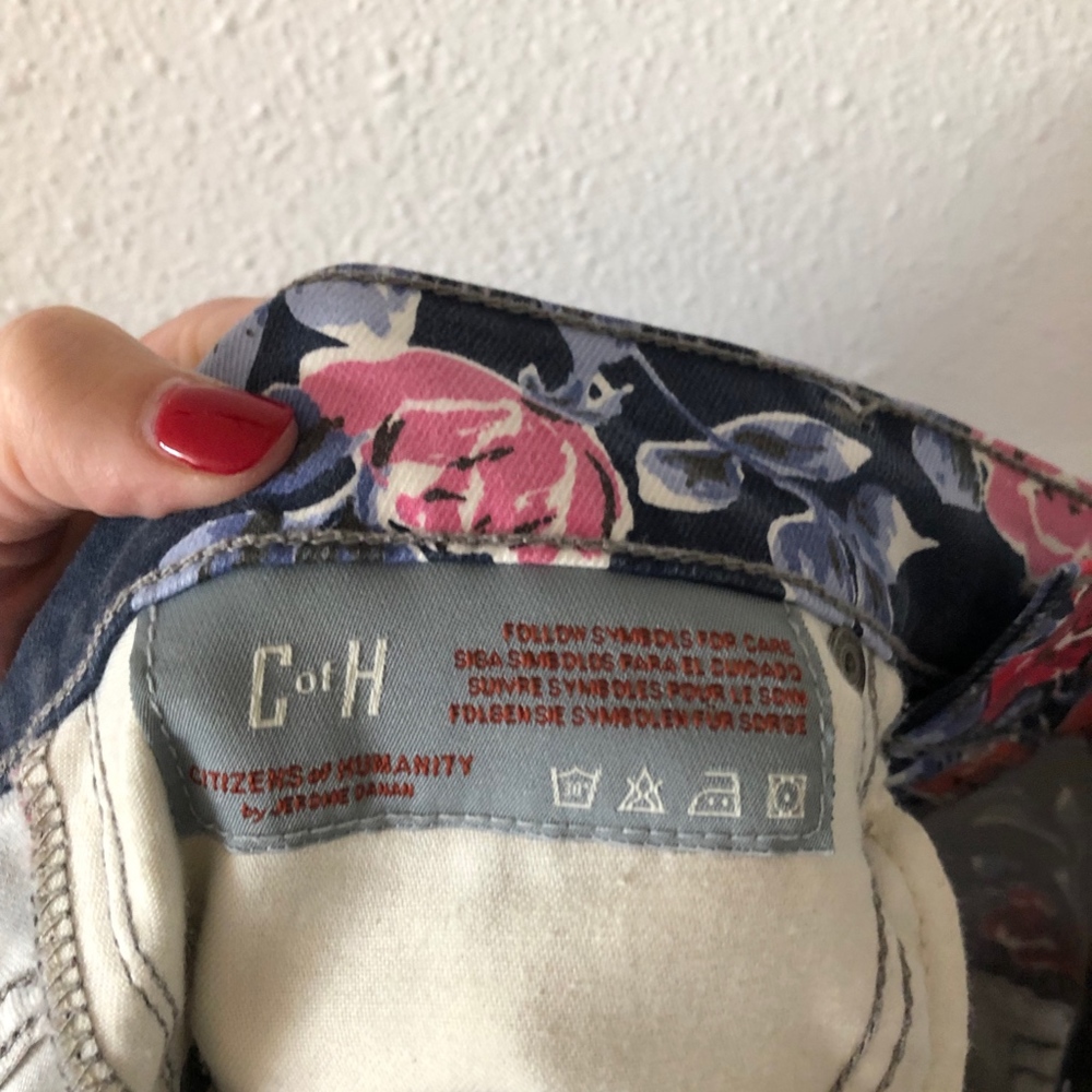 Citizens of Humanity Navy Floral Skinny Jeans 27 - Picture 5 of 5